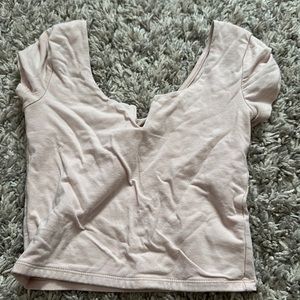 baby pink baby tee cropped top